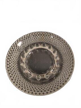 Clear Hobnail Glass Small Dish Ashtray | Scalloped Edge - MCM Retro